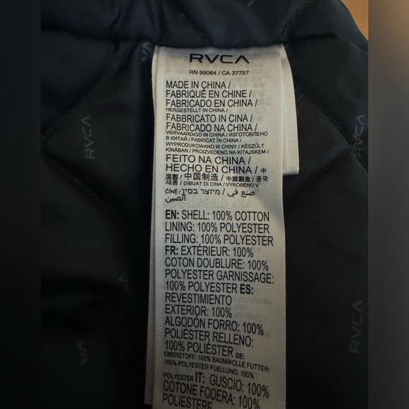 RVCA Black Jacket Size Men’s Large - Picture 3 of 9